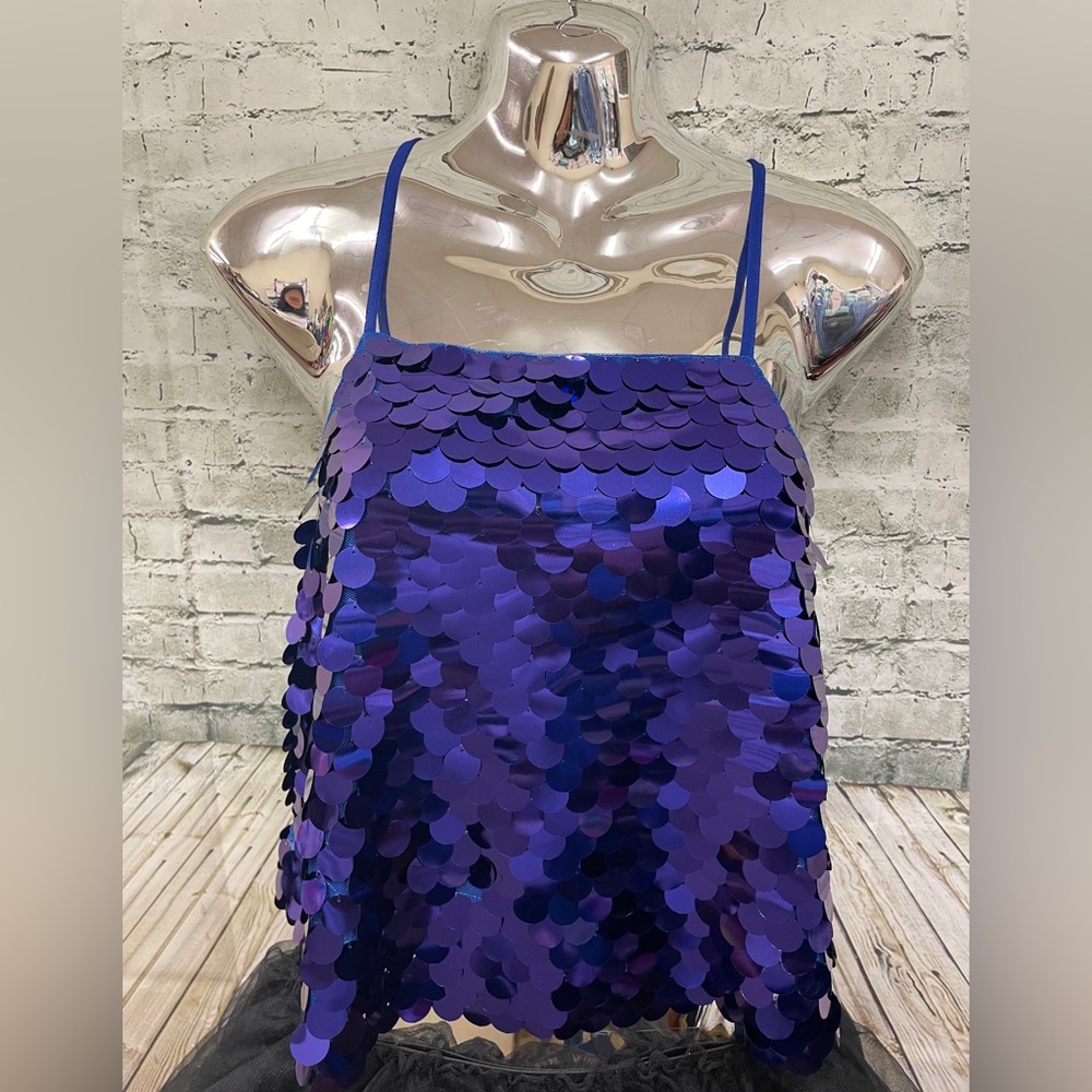 Royal blue Sequin Tank Top SZ S nwt
